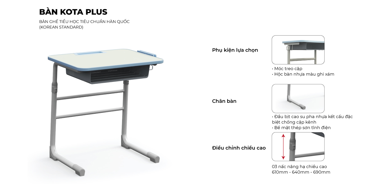 Tổng Hợp Đặc Điểm Sản Phẩm Bàn KOTA PLUS