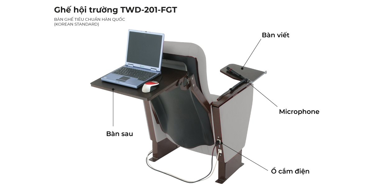 Đặc điểm Ghế hội trường TWD-201-FGT