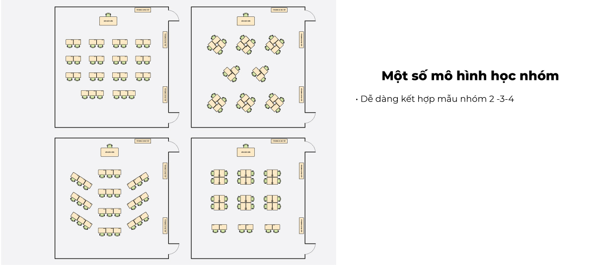 Mô hình bàn INCA hình chữ nhật