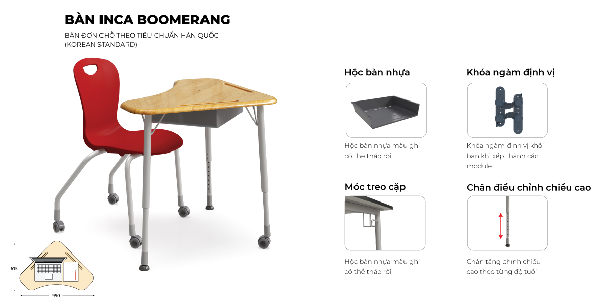 Tổng Hợp Đặc Điểm Bàn INCA BOOMERANG