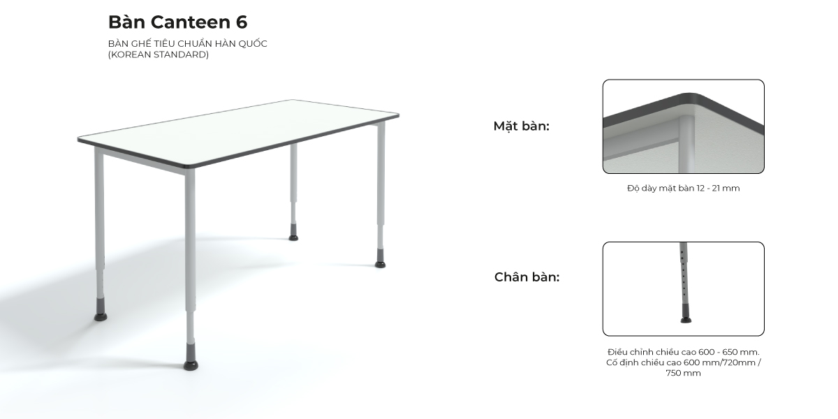 Tổng Hợp Đặc Điểm Bàn Canteen 6