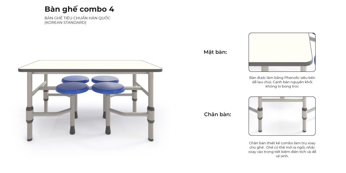Tổng Hợp Đặc Điểm Bàn Ghế Combo 4