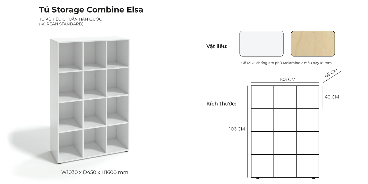 Tổng Hợp Đặc Điểm Tủ Storage Combine Elsa