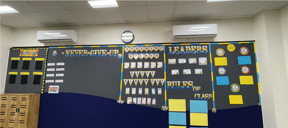 Ảnh thực tế bảng ghim trong lớp học